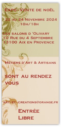 Expo vente de Noël Aix en Provence dans les Salons d'Olivary